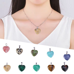 Ciondoli in pietra a forma di cuore 20 mm in vari colori per artigianato gioielli - Foto 1 di 12