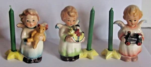 HUMMEL GOEBEL 3 Ángeles NIÑOS Hora de Dormir PORTAVELAS CON Velas Originales - Imagen 1 de 7