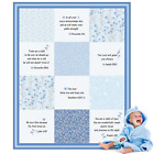 Oudain Christian Baby Blankets for Boy Blanket with Bible White, Blue 