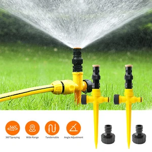 360° Rotation Auto Irrigation System Garden Lawn Sprinkler Patio Save Water USA - Picture 1 of 13
