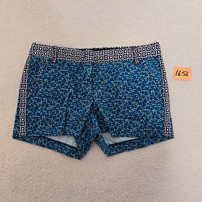 Pantalones Cortos Chinos Mujer J Crew Talla 4 Azul Negro Floral 3" Entrepierna Algodón LEER Foto 1 de 4