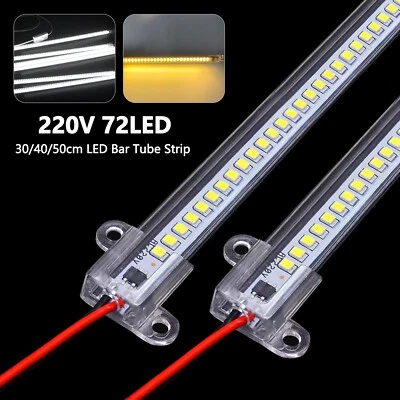 5Pcs 220V 72LEDs Bar Light Hard Tube Strip Lights Under Cabinet Wardrobe Lamp UK