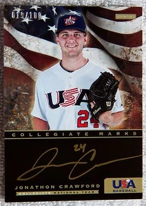 Tarjeta automática de béisbol Jonathon Crawford 2012 Panini EE. UU. tinta dorada #/100 - Imagen 1 de 1