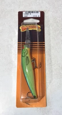 Vintage Pradco Bomber Long A Minnow GREEN SHINER Fishing Plug Lure 3/8oz NEW - Image 1 of 4