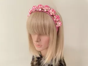 Pastel pink ombré rose flower crown headband hair accessory wedding floral - Bild 1 von 5