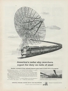 1959 Association of American Railroads Radar Sky Watchers Freight Train Print Ad - Picture 1 of 1