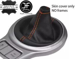 ORANGE STITCH CARBON FIBER VINYL GEAR BOOT FOR TOYOTA GT86 SUBARU BRZ 2012-2017 - Picture 1 of 3