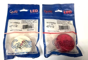 2 X Grote 47112 Clearance Marker LAMP, 2", RED, SUPERNOVA LED Side Marker Light - Bild 1 von 2