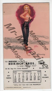 Sexy Vestido Negro Rubio Retro Risqué Pinup 6"x3" Oct 1950 Publicidad XR-35 - Imagen 1 de 1