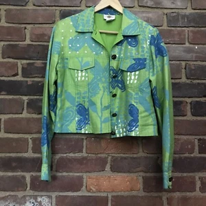 SANDY STARKMAN | Silk Jacket Button Front Embellished -small -L18.5 -38 Chest - Picture 1 of 4