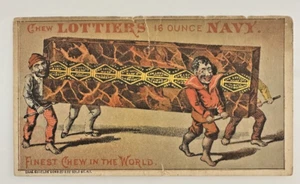 Lottiers 16 ounce Navy Chew Tobacco Antique Trade Card 1880s A8H - Picture 1 of 4