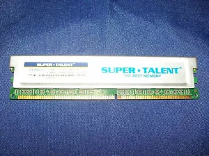 SUPER TALENT 1GB 184 Pin DDR SDRAM DDR 400 PC 3200 System Memory Model: D32PB1GJ - Picture 1 of 3