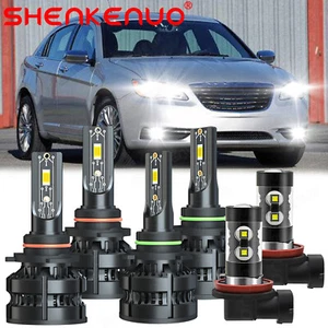 9005+9006+H11 LED Headlight Bulbs Kit Hi-Lo+Fog Light for Chrysler 200 2013-2014 - Picture 1 of 17