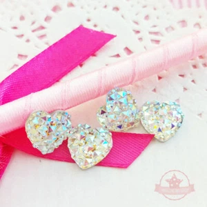 Wholesale Pack 600 pcs 12mm Heart Crystal AB Glittery Special Effect Rhinestones - Picture 1 of 4