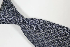BROOKS BROTHERS MAKER MARINEBLAUE KRAWATTE AUS GEWEBTER SEIDE MIT GEOMETRISCHEM MUSTER - Bild 1 von 4