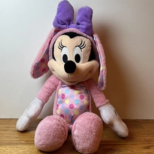 Disney Minnie Mouse rosa Osterhase 18 Zoll Plüsch Just Play gepunktet - Bild 1 von 4