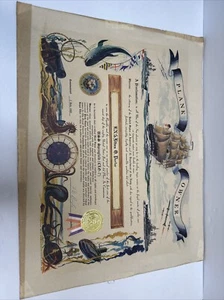U.S.N/USMC/USCG.: "Plank Owner": full color cert. 1960 - Picture 1 of 10