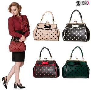 Crazy Little Thing Bag Banned Vintage 50s Rockabilly Polka Top Handle Handbag - Picture 1 of 17