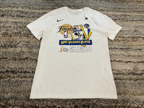 Nike Golden State Warriors Stephen Curry Finals MVP White T-Shirt Mens M Medium Cover