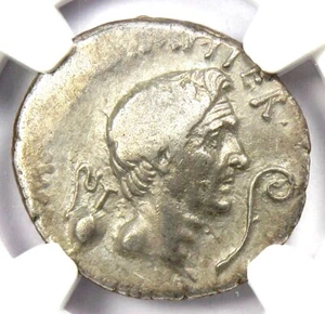 Sextus Pompey Magnus AR Denarius Silver Roman Coin 42 BC - Certified NGC Ch VF - Picture 1 of 5