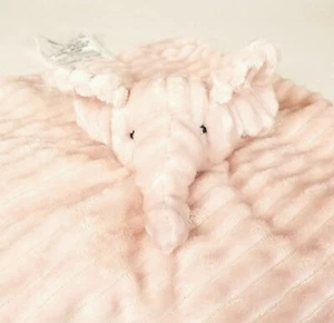 Mon Lapin Pink Elephant Ribbed Lovey Security Blanket 11"x11" - Picture 1 of 6