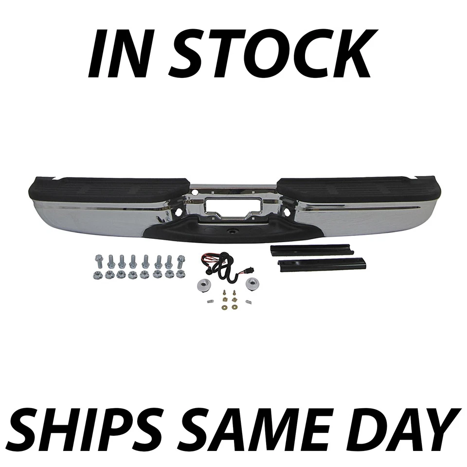 NEW Chrome - Rear Step Bumper Assembly for 1999-2007 Ford F250 F350 Super Duty Foto 1 de 4