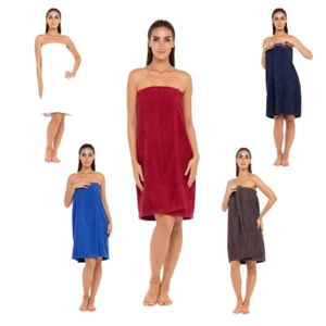 Women’s Wrap with Adjustable Closure Terry Spa Body Wrap Shower Bath Towels - Picture 1 of 21