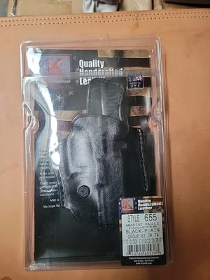 TRIPLE K LEATHER PADDLE HOLSTER FITS GLOCK MODELS 17, 19, 23, 23, 26, 27 Foto 1 de 3