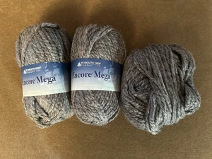 3 Knäuel Plymouth Encore Mega grau Garn - neu - Bild 1 von 4