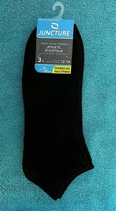 MEN'S POUR HOMMES JUNCTURE ATHLETIC LOW CUT SOCKS 3 PAIR BLACK SIZE 12-14 NEW - Picture 1 of 2