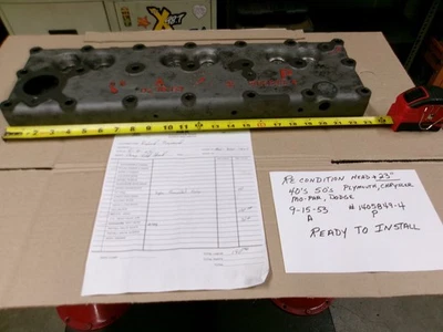 CABEZAL PLANO 6 CILINDROS** CABEZA 23"" AÑOS 40 50 PLYMOUTH, DODGE, MO-PAR, REACONDICIONADO Foto 1 de 4