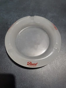 "Cenicero vintage de perlas Lager cerveza vidrio blanco opaco 4,25""" - Imagen 1 de 5