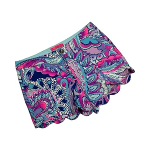 Lilly Pulitzer Buttercup Knit Shorts Pink Tropics Mermaids Call Size 2 NWT $68 - Picture 1 of 14