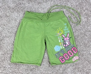 Pantalones Cortos It’s Happy Bunny Juniors Pequeños 3/5 Verde Cordón Y2K - Imagen 1 de 5