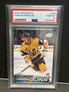Kaedan Korczak 2002-23 Upper Deck Young Guns RC Rookie Card #218 PSA 10 GEM MT