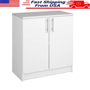Storage Cabinet W/ Adjustable Shelf White Base Cabinet Kitchen Bathroom Garage - Picture 1 of 5