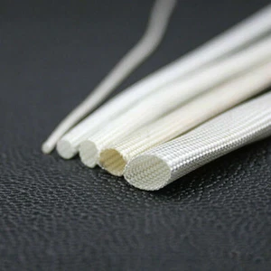 Manga de cable de fibra de vidrio blanco resistente al calor 1-50 mm cable de temperatura 600 ° - Imagen 1 de 4