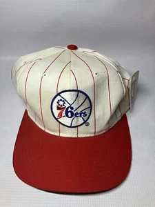 Vintage New 90s Philadelphia 76ers Sixers Starter Pinstripes Snapback Hat Mens - Picture 1 of 6