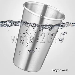 Stainless Steel Cup 500ml/16.9 oz Beer Drinking Mug for Party Tumbler Pack of 4 - Picture 1 of 6