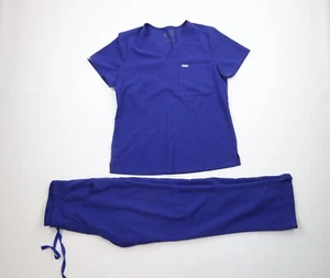Figs Technical Collection Womens 2 Piece Medical Nurse Scrubs Blue Top M Pants S - Picture 1 of 22