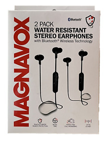 2 Pack Magnavox Water Resistant Stereo Headphones ~ Bluetooth Wireless