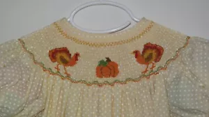 Nuevo con etiquetas Vestido de Acción de Gracias Pavos Calabaza Ahumado Bishop 4T - Imagen 1 de 2
