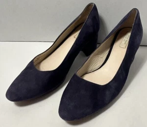 Cole Haan Blue Suede Heels Pumps Us Size 6B In Good Condition! - Picture 1 of 8