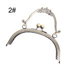 1X 16.5Cm Antique Brass Handbag Handle Metal Frame Kiss Clasp Lock Purse Fram-Wf