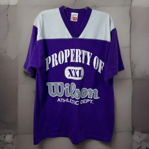 Vtg Property of Wilson Athletic Dept. Purple Jersey Shirt XL Purple Sportswear - Picture 1 of 7