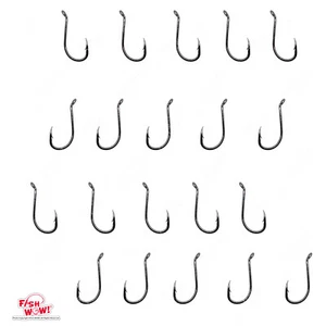 Ganchos de pulpo en forma de J de pesca talla #1 Wish WOW!® 20 un. níquel negro de alto carbono - Imagen 1 de 5