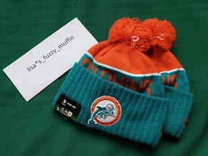 Miami Dolphins New Era knit pom hat beanie NEW tgs RARE NFL OnField Throwback 15 - Picture 1 of 7