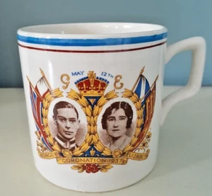 Vintage Losol Ware 1937 King George VI & Queen Elizabeth Coronation Mug royalty - Picture 1 of 5