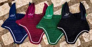 Horseware Rambo Signature  Ear Net Fly Veil Bonnet Ears Black/Burgundy/Navy/Gree - Picture 1 of 10
