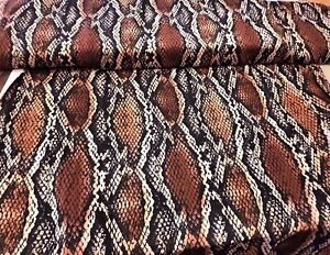 Snakeskin Knit Fabric Brown  Apparel Jersey Knit By the Yard 